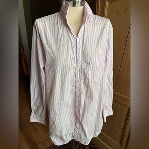 Frank and Eileen White and Pink Striped Jody Button down Shirt Blouse Size Large